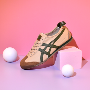 2024 Original Tiger Shoes Mens and Womens Retro MEXICO 66 Sports Shoes Classic Comfortable Casual Shoes Fashion Versatile Leather Shoes Coffee/Green