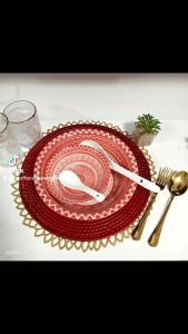 CERAMIC BOHO RED SOUP BOWL / 2-3 SERVING BOWL SIZE 9" / SINGLE SERVING SOUP BOWL 6"