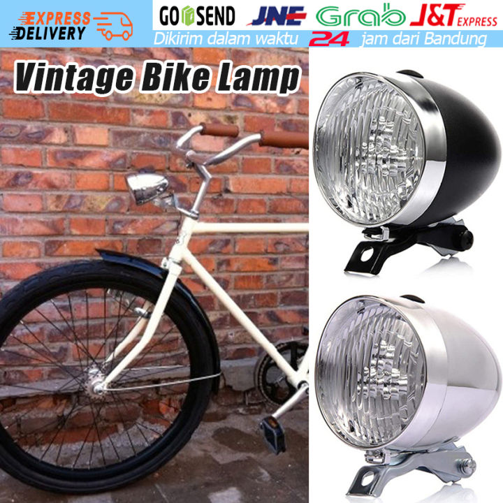 Lampu Depan Sepeda Ontel Klasik Anti Air Bicycle Led Bulat