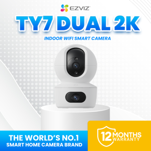EZVIZ TY7 DUAL 2K+ Dual Lens Wifi cctv camera connect cellphone w/ Color Night Vision Two Way Calling AI-Powered Human Shape Detection Loud Noise Detection Co-Detection for Auto Smart Tracking Sleep Mode for Privacy Protection