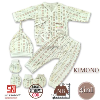 Ummababyshop Kimono 5in1 Baju Bayi Perempuan Laki Perlengkapan Baru Lahir Stelan 0 6 Bulan Celana Bedong Topi Sarung Tangan Kaki Setelan Gift Set Newborn Kado Murah Batik Akikah Aqiqah Graris Promo Diskon 11.11