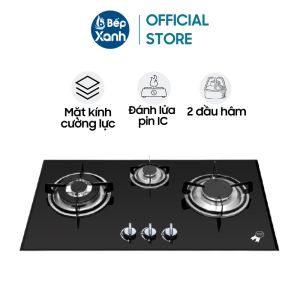 Bếp gas âm 3 gas Malloca GHG 733B NEW - Kính cường lực - Mâm họng đốt Somipress Ý - Kiềng Gang Tráng Men Chống Trượt - Đầu Hâm Tiện Lợi - Hàng Chính Hãng