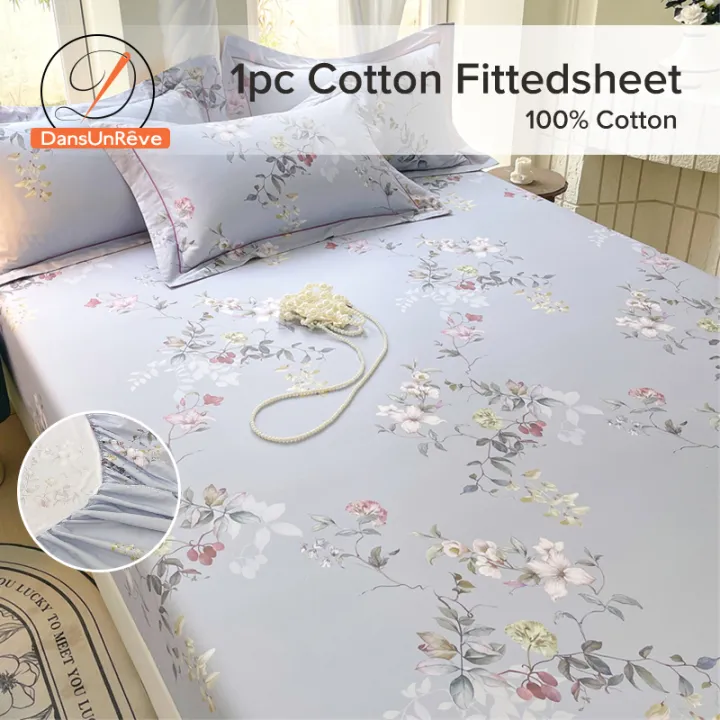 Dansunreve%20100%25%20Cotton%20Bedsheet%201200TC%20Breathable%20Floral%20Fittedsheet%20Single%20Queen%20King%20Super%20King%20-%20Image%202
