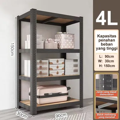 【Tidak ada instalasi】Rak Besi Susun 120*40*180CM Rak Serbaguna Rak Barang Rak Gudang Rak Dapur Rak Buku Minimalis Rak Besi 4 /5 / 6 Susun