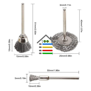MINI BRUSH WIRE GRINDER MATA BOR SIKAT KAWAT BAJA BESI SET 3IN1