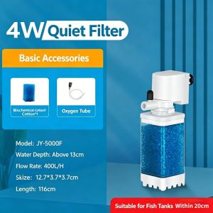Aquarium Filter Water Pump 6 In 1 Silent Submersible Circulation Aeration Wave Maker