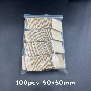 100Pcs/Set 2/2.7/3.1inch Unfinished Wood Cutouts Square Wooden Pieces Blank for Crafts Painting