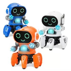 Children's Electric Only Six-Claw Fish Robot Can Sing Dance Light Educational Toy Gift