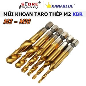 M3-M10 Mũi khoan taro KINGBLUE KBR mũi khoan taro tạo ren trong thép M2 phủ Titanium chuôi lục giác