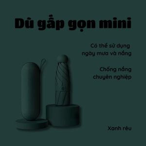 Dù Gấp Gọn Mini 8 Nan Kèm Hộp Capsule Chống Tia UV UPF50+ | Ô Che Nắng Mưa Bỏ Túi