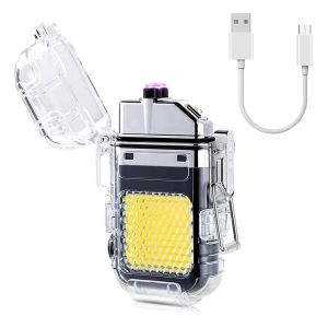 Best Seller MULTIFUNCTIONAL USB RECHARGEABLE  LIGHTING LIGHTER | Electric Arc Lighter | Portable Electric Lighter | USB Rechargeable Lighter | Flameless Lighter with Flashlight | Double Arc Plasma Cigarette Lighter | IPX6 Waterproof and Windproof Lighter.