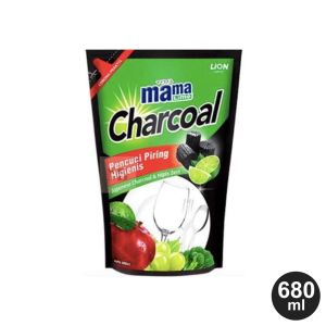 Mama Lime Sabun Cuci Piring Charcoal Pouch 680ml