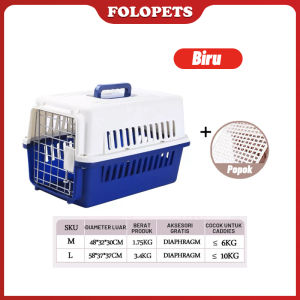 FOLOPETS Pet Cargo Carrier Kennel Box Kandang Kucing Anjing Kelinci Hewan Peliharaan Travel Kandang Kucing Pet Cargo Tas Travel Hewan