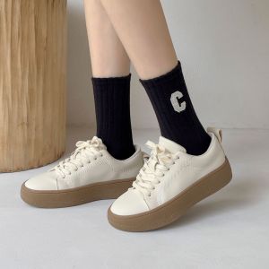 ถุงน่อง แบบหนา ให้ความอบอุ่น พิมพ์ลายตัวอักษร C แฟชั่นฤดูใบไม้ร่วง และฤดูหนาว สำหรับเด็ก