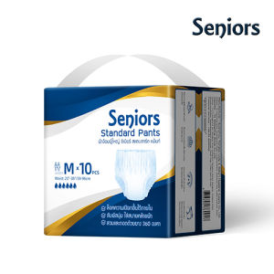 Seniors ผ้าอ้อมผู้ใหญ่ แบบกางเกง สำหรับผู้สูงอายุ 10 ชิ้น ต่อ 1 แพ็ค ใส่ง่าย นุ่มสบาย ซึมซับมากถึง 800ซีซี ไซส์ M/L/XL