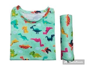 DINO PRINT DESIGN FAMILY TERNO PAJAMA FOR KIDS AND ADULT