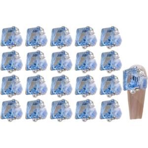 4 Pack Flower Nail Rhinestones Clear Nail Charms Nails Multi-Shaped Nail Gems Nails Art Decorations for Wedding