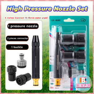BIBLIO High Pressure Nozzle Garden Hose Spray Nozzle Jet Water Pressure Power Spray Nozzle Carwash Set
