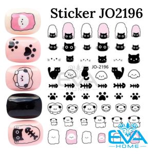 Hình Dán Móng Tay 3D Dạng Decal Dán Hoạ Tiết Thú Cưng Dog And Cat JO2196