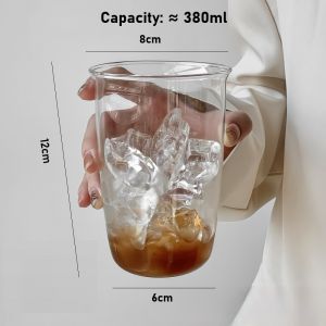 Modern Minimalist Design Large Capacity Glass Cup Suitable for office use and students