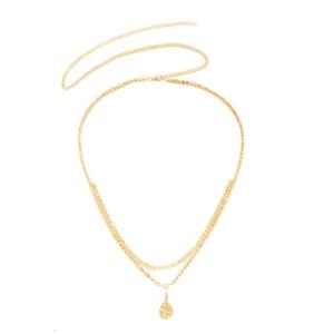 Layered Waterdrop Waist Chain Body Adjustable Double Strand Copper Accessory For Casual Summer Event