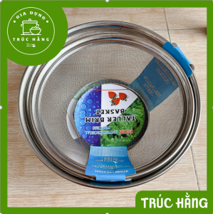Rổ lưới tròn inox size 25cm và 28cm dùng để vo gạo đựng trái cây...- Rổ inox lỗ nhỏ tiện dụng