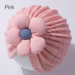Cute Baby Hat Solid Color Flower Newborn Girl Turban Cap Spring Autumn Warm Infant Toddler Elastic Beanie