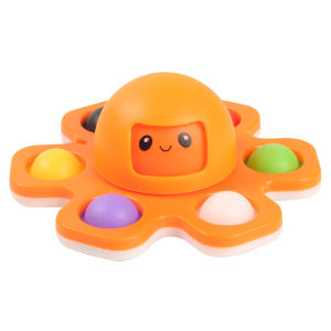 （Super Fan) Pop It Octopus Fidget Spinner Emoji Face-changing Fun Toy