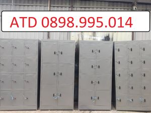 Tủ sắt locker 12 15 cánh cửa có khóa mỗi ngăn đựng đồ cho khách hàng và nhân viên