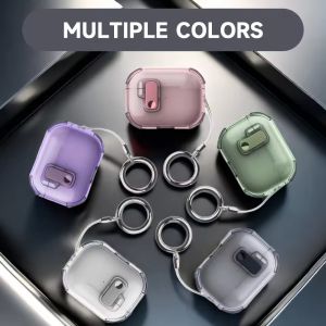 Hộp đựng tai nghe có khóa an toàn cho AirPods 5 4 Vỏ trong suốt Vỏ bảo vệ chống sốc bằng nhựa TPU mềm