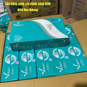 Hộp 100 Cái Găng Tay Cao Su Y Tế Có Bột Màu Kem VGLOVE Khải Hoàn Size XS-S-M-L Thông Dụng Sử Dụng Trong Thẩm Mỹ Nha Khoa Phun Xăm