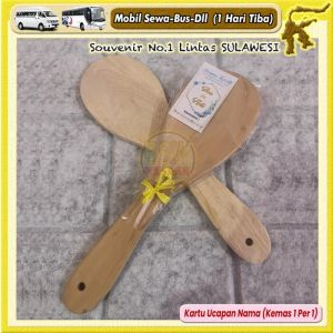 ( isi 50 pcs ) Souvenir CENTONG KAYU kemas PLASTIK Kartu Ucapan Suvenir Murah Makassar
