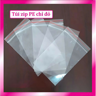 1 Kg Túi Zipper viền đỏ - Túi Zipper chỉ đỏ