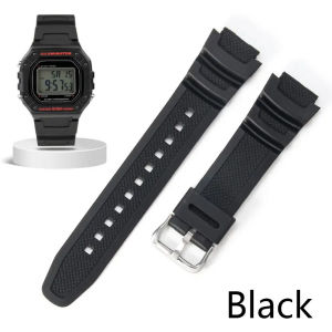 For Casio Silicone Watch Strap AEQ-110W W-218H/F-108 Ae1200/1000/1300 SGW300W-800H W-S200H/800H/216H/735H/215 Series Tape Men Soft Rubber Sport Universal Women Men Black Watch Band