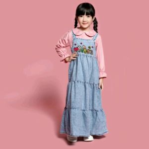 Little Pineapple Set Overall Gamis Dress Bordir Soft KOYA: Pakaian Anak yang Nyaman dan Stylish