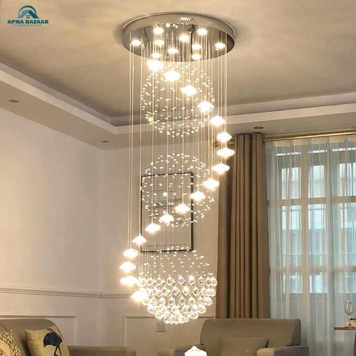 Modern Long Staircase Crystal Chandelier Lighting Indoor Lighting Fixtures Hanging Lustre Cristal Loft Chandelier Lights Lazada Lazada PH
