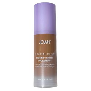 JOAH Crystal Glow Peptide-Infused Foundation 2-in-1 Multitasking Korean Makeup with Blurring Face Primer Luminizer Hydration & Skin Defense for a Flawless Finish Tan Warm 30mL