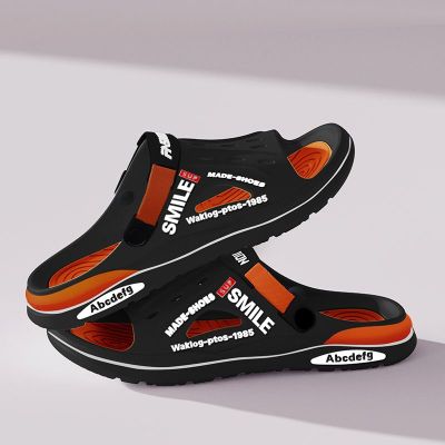 QiaoYiLuo Men's sandals slippers beach sandals thick-soled breathable soft-soled non-slip sandals