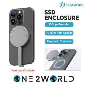 HAGIBIS MC-100Pro SSD Case/MC100 M.2 USB3.2 Gen2(10Gbps) PD100W SSD Enclosure With Magsafe Grey