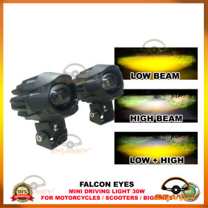 Mini Driving Light / Motorcycle External Auxiliary Led Light 3 Wires 30W Wide Beam - EXL Falcon Eyes