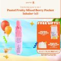 Pastel 2-in-1 Fruity Mixed Berry Scent Pocket Inhaler x1 (1.5ml)Menthol Vapors, Fruit Extracts, Essential Oil, Relieves Dizziness, Headache, Fatigue] (Twin Releaf). 