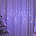valentines day gift led light curtain decoration for window christmas tree diwali deepavali Valentine decoration fairy light strip led lights for bedroom moon star snowman bell angel deer flash lamp 8 work modes with 220V EU plug. 