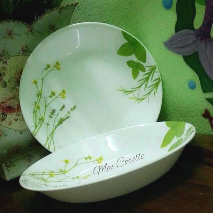 Corelle European Herbs Soup Plate 21cm Ready Stock Kitchenware