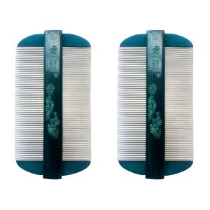 Widen Double-Sided and Sturdy Smooth Metal Fine Teeth Lice Combs for Head and Hair Clean Scalp Works Well for Dandruff Dirt Nits Eggs & Flea Removal Easily Fit All Hair Types (2Pcs)