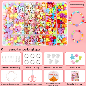 FUNToy Mainan kreatifitas anak meronce Manik/mute/Pernak pernik Manik gelang/Manik kalung/Manik Gantungan