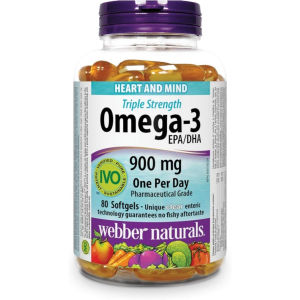 Webber Omega-3 900 mg – Cung Cấp EPA 600 mg Và DHA 300 mg Hỗ Trợ Tim Mạch Não Bộ Thị Lực - Góp phần hỗ trợ cân bằng tâm trạng. - Cung cấp axit béo omega-3 giúp duy trì sức khỏe tổng thể. - Phù hợp bổ sung cho người có chế độ ăn ít cá béo.