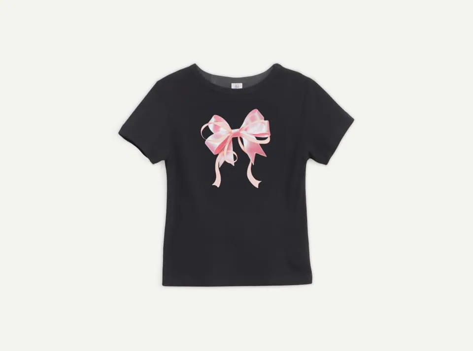 BLACKPINK & Celebrity's PICK] RONRON Double Ribbon Slim Crop
