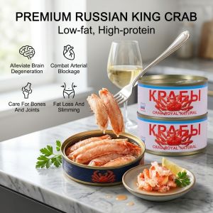 HFH Imported Russian Crab Leg Meat Canned Ready to Eat Seafood for Salads Pasta Cooking Easy Meal Prep