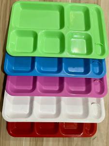 Plastic Rectangular Tray #8005 40cm x 27 cm x 3cm Lunch Bento Plate Tray Dinner Home School Office Canteen Divider