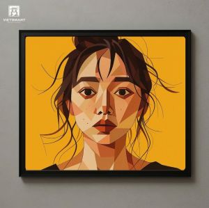 Tranh Nghệ thuật "Trầm Tư" VIETSMART ART - Acrylic 70 x 80cm
